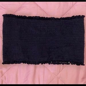 San Lorenzo black/croc smocked bandeau top